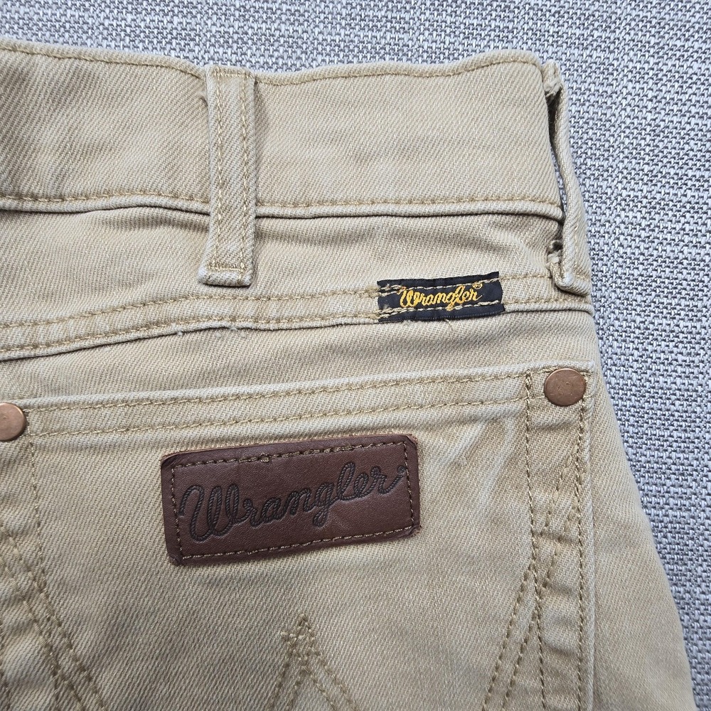 Wrangler Jeans Mens 34x27 Beige Slim Straight Stretch Denim 1088MWZTN Pants - Picture 12 of 13